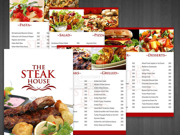 In menu, thực đơn